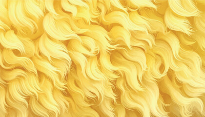 Abstract vibrant yellow fluffy fur texture background with soft wavy hair patterns © Minty Focus