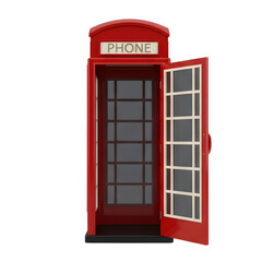 Fototapeta premium Red British Phone Booth with Open Door