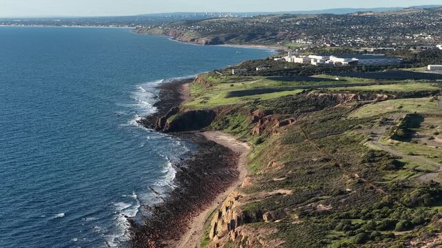 Christies Beach and O'Sullivan Beach, Adelaide, South Australia &ndash; 4K aerial drone footage of sandy coastline, coastal suburbs, waterfront house, cliffs, marina, boat ramp and seaside landscapes