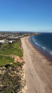 Christies Beach and O'Sullivan Beach, Adelaide, South Australia &ndash; 4K aerial drone footage of sandy coastline, coastal suburbs, waterfront house, cliffs, marina, boat ramp and seaside landscapes