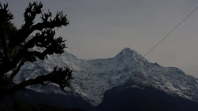 Machhapuchhre (Fishtail Mountain) Emerging Through Clouds | Ghandruk Village, Nepal Himalayas