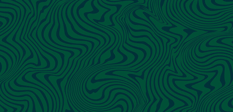 Green abstract liquid marble background with wavy lines.