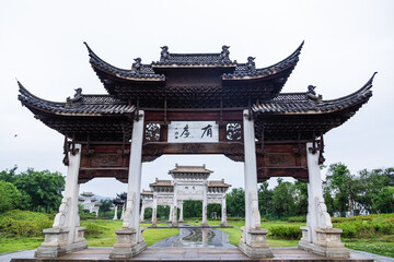 Fototapeta premium Traditional Chinese Gate in Pujiang County, Jinhua City - Jiangnan Architecture