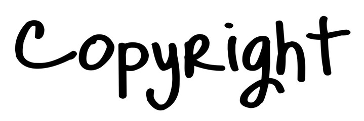 Obraz premium Copyright word png, simple typography digital sticker in transparent background