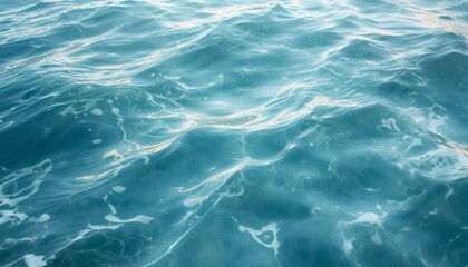 Obraz premium Abstract Blue Water Surface with Clear Ripples and Reflections for Summer Pool Background Texture