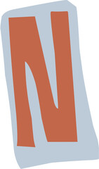 Naklejka premium Ransom note letter N illustration for jounaling and scrapbooking