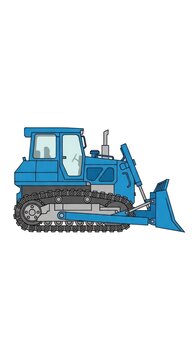Blue Bulldozer Heavy Machinery Equipment.