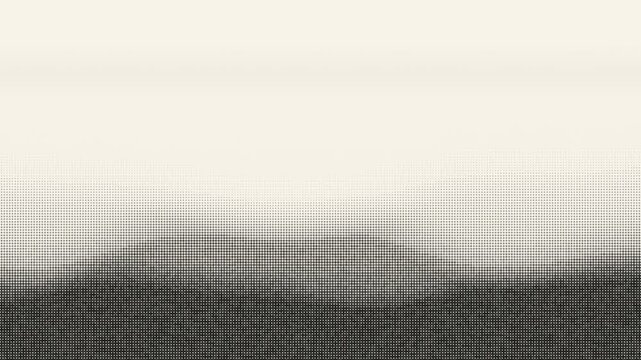 Halftone mountain landscape pattern featuring a gradient transition from black dotted hills to light sky. Minimalist geometric texture for design projects.