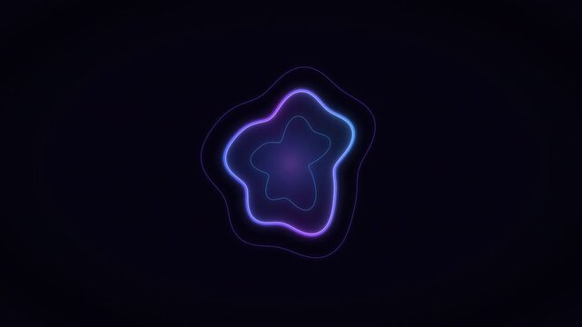Fluid Neon Light Circular Soundwave Ripple Effect