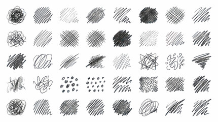 Hand drawn pencil scribbles and charcoal texture strokes © hejue