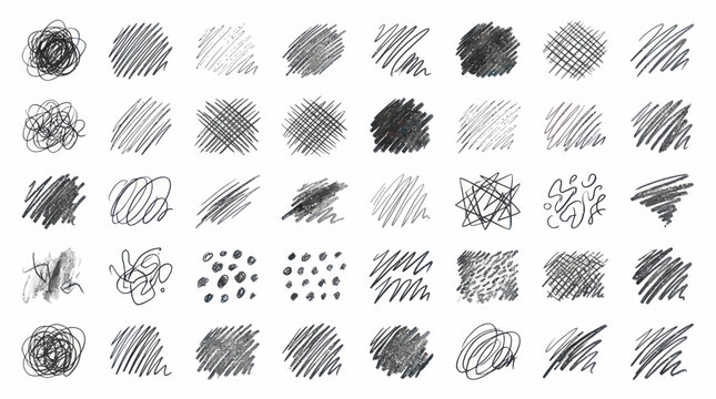 Hand drawn pencil scribbles and charcoal texture strokes