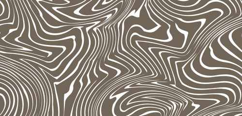 Obraz premium Trendy brown psychedelic pattern with distorted fluid swirls.