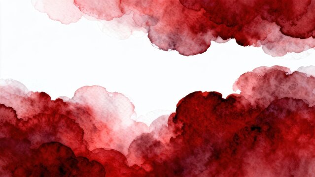 Red watercolor cloud formations