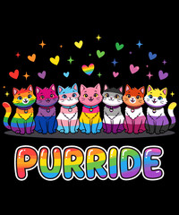 Fototapeta premium Purride LGBTQ Pride Month Cat Lover svg