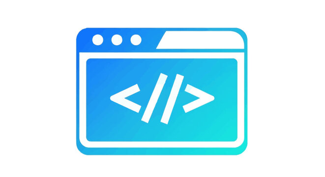 Coding symbol on computer screen.