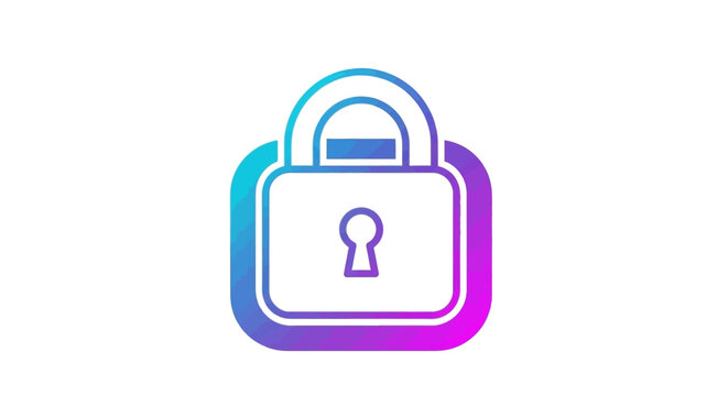 Colorful Padlock Icon with Keyhole.