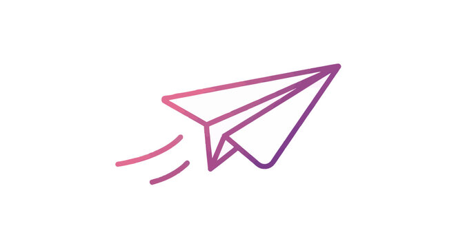 Colorful paper airplane in flight.
