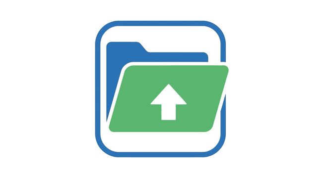 Green folder with white arrow icon.