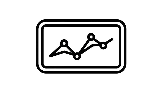 Line graph icon with points.