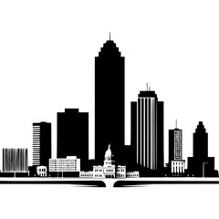 Fototapeta premium Wichita Falls Skyline Vector Icon
