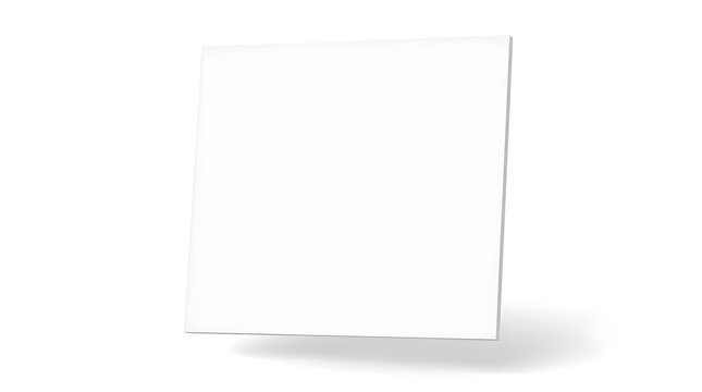 Blank Square Card Mockup Floating on Clean White for Advertising Use