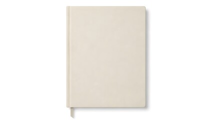 Fototapeta premium Clean Light Beige Notebook Cover Mockup Isolated on White Background