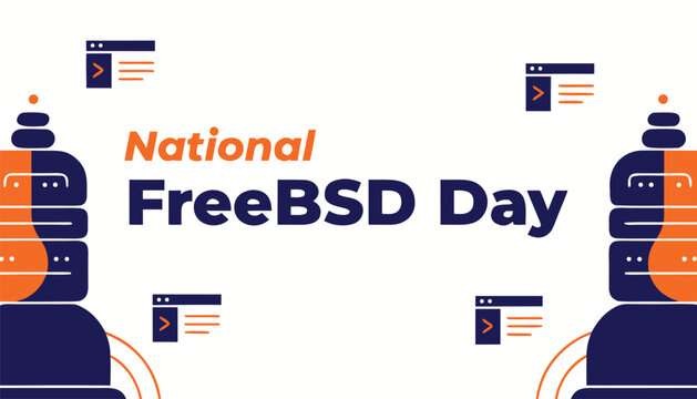 National FreeBSD day graphic celebrating open source software development project success