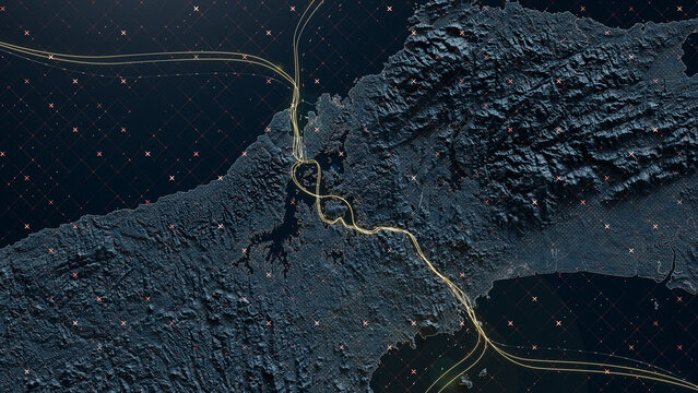 Panama Canal, Shipping Lanes and Trade Routes Concept Showing Navigation and Logistics