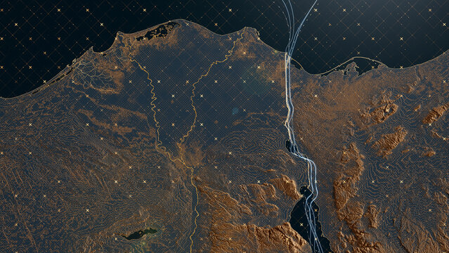 Suez Canal, Shipping Lanes and Trade Routes Concept Showing Navigation and Logistics