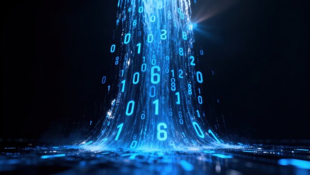 Digital data stream with binary numbers