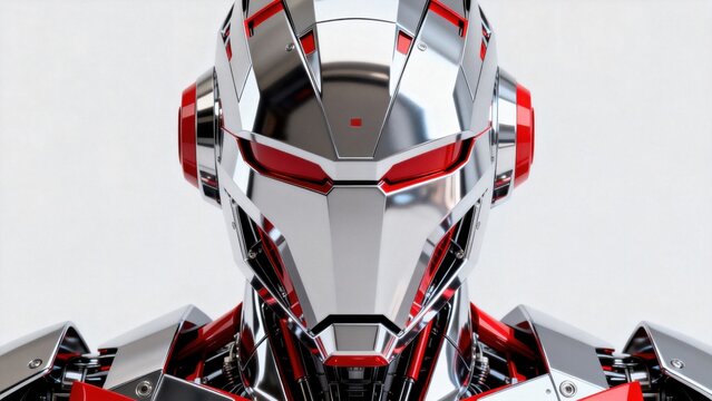 Closeup of a futuristic robot head