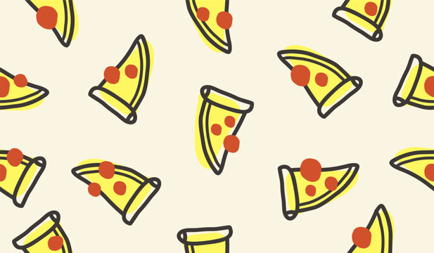 Cute pizza pattern background vector design
