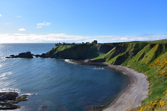 Stonehaven's Historic Castle Ruins on Ocean Headland
