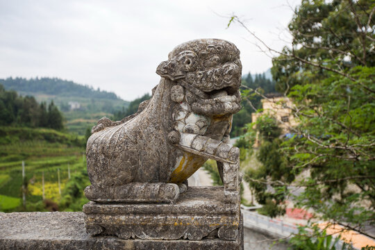 Stone Lion Statue at Gongguanqiao, Zunyi China