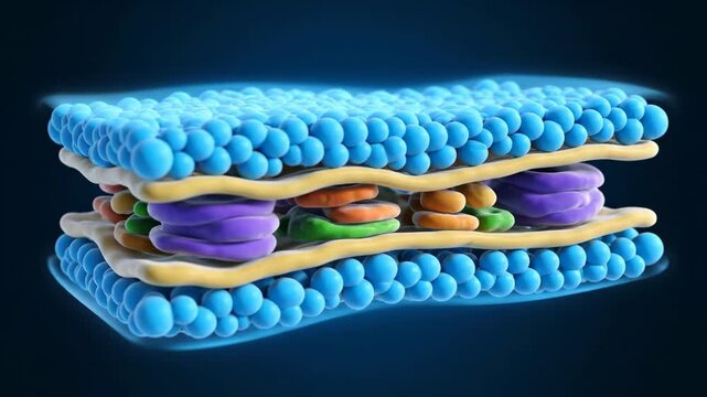 3D Animation: Phospholipid Bilayer Cell Membrane Structure and Function