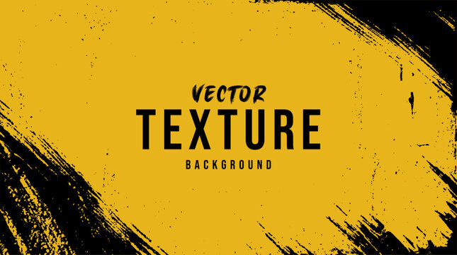 Brushstroke texture background, vector illustration with black and gold coloration