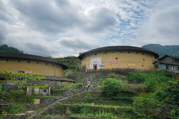 Fototapeta premium Yongding Tulou Cluster - Traditional Hakka Earthen Buildings, Fuzhou, China