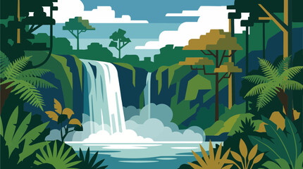 Waterfall Tropical Rainforest Mist Nature © Bima