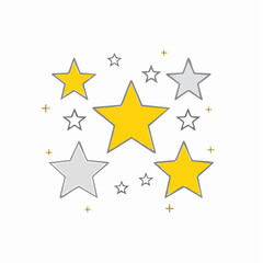 Fototapeta premium Yellow and Gray Stars Illustration