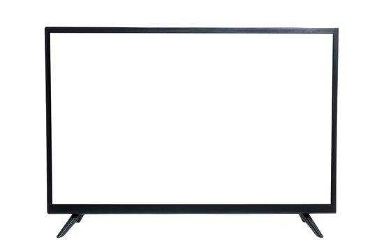 Black Flat Screen Television Turned Off Against Dark Background With Stand flatscreen monitor