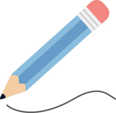 pencil illustration. Writing and drawing stationery design.