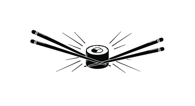 Minimalist black and white illustration of a firework explosion.