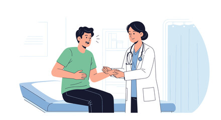 Fototapeta premium Doctor and Patient Consultation in Medical Clinic - Illustration