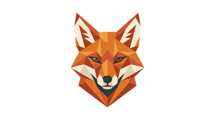 Obraz premium Polygonal fox portrait in vibrant orange and brown tones