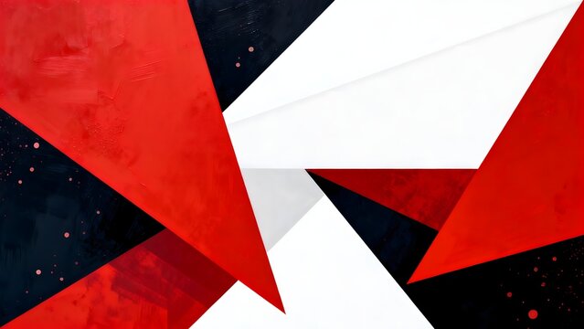 Abstract geometric pattern with red black and white