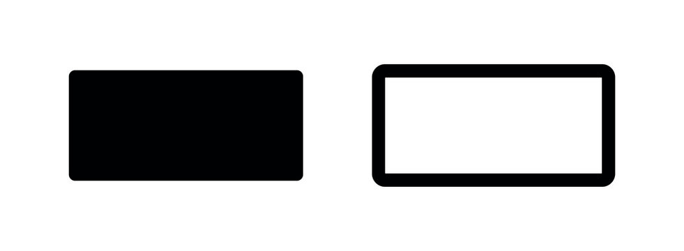 Simple minimal rounded rectangle icon, representing a tablet, screen, or generic rectangular shape.