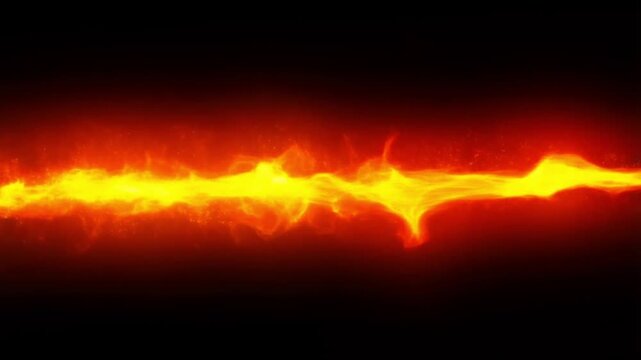 Fiery Energy Streak: A vibrant streak of bright orange and yellow fire cuts through the darkness, emanating raw energy and intense heat.