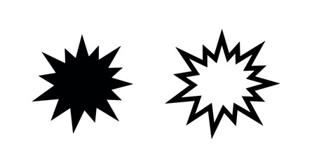 Explosion Star Icon - Black and White Outline Symbols © liubomir118809