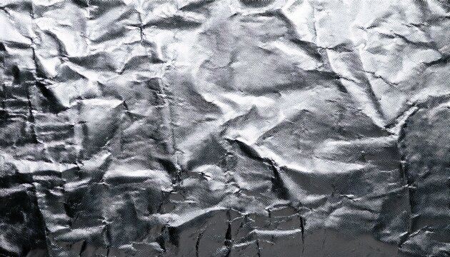 Flat Textured Aluminum Foil Grainy Bright Silver Leaf Paper Tinfoil Surface Abstract Gradient White Grey Metallic Monochrome Background