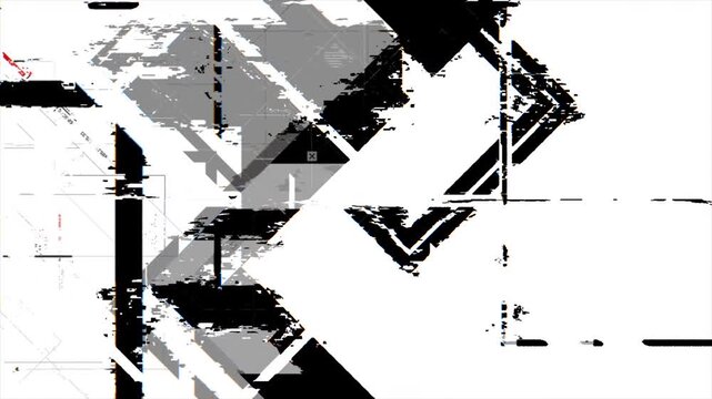 4K Video overlay abstract background animated futuristic HUD basic geometric interface elements with tracking markers data frames and minimal tech graphics